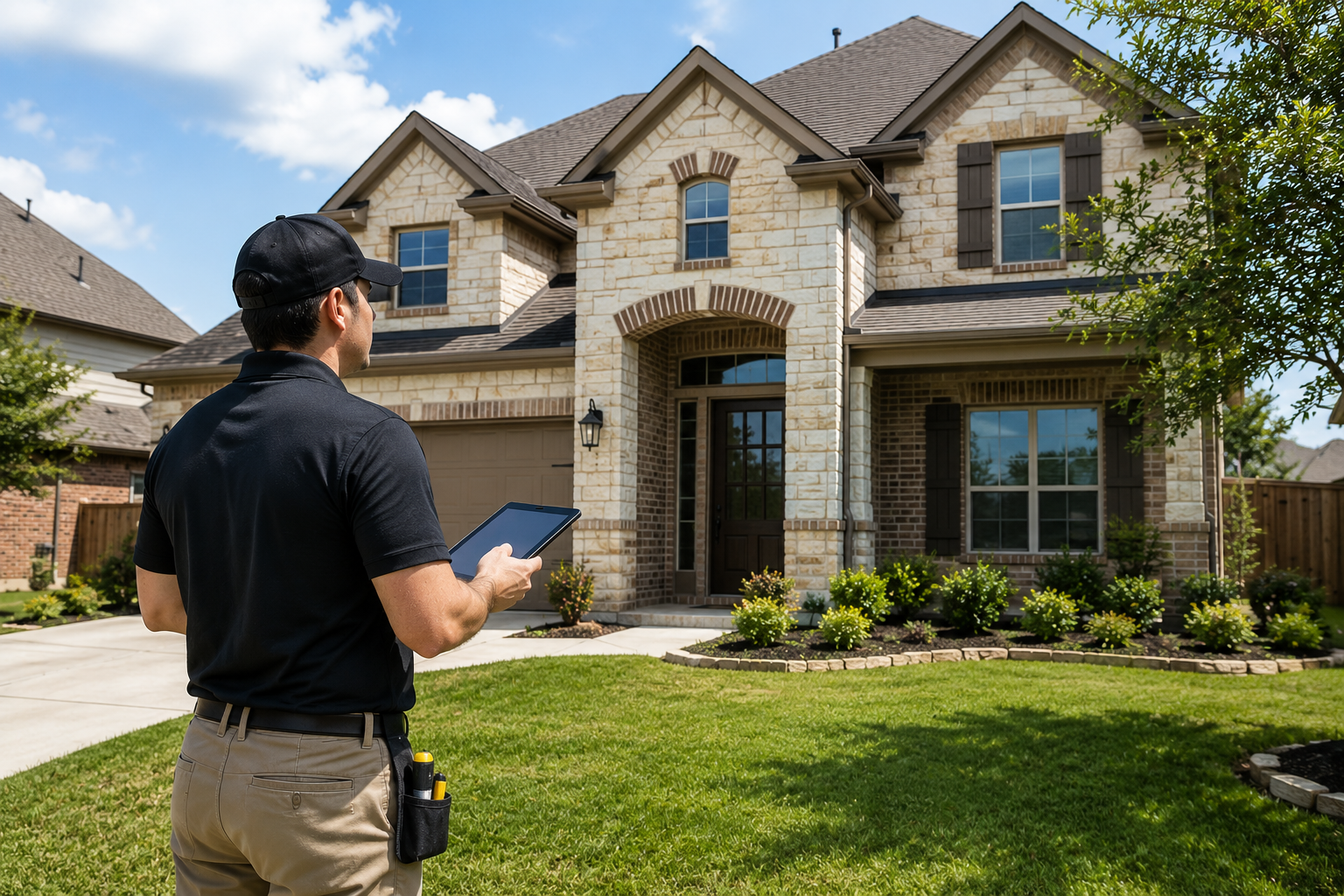 Residential home inspection exterior review.