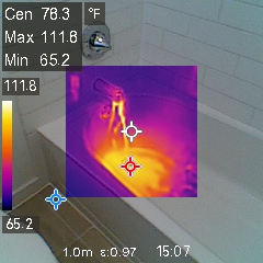 Infrared image used to review plumbing and moisture clues.